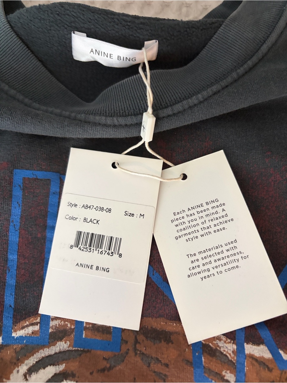 Anine Bing Black Tiger Graphic Crewneck Sweater - Picture 2 of 4